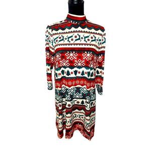 UGLY CHRISTMAS HOLIDAY PARTY TURTLE NECK DRESS FESTIVE CHRISTMAS SIZE MEDIUM